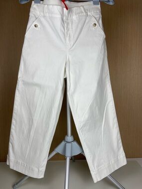 SPANX Petite White Wide Leg Crop Pants High Rise Stretch Tummy Control - Large